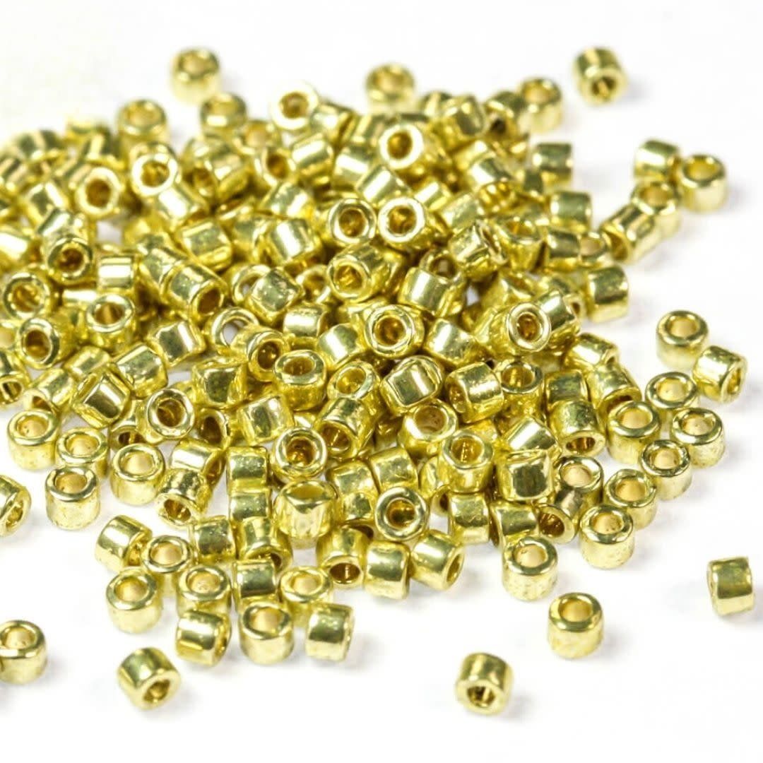 #11 Delica Seed Beads, Duracoat Galvanized Yellow Gold, DB2502-TB, Approx 1440 Beads, 1 two inch tube, 7.2 grams