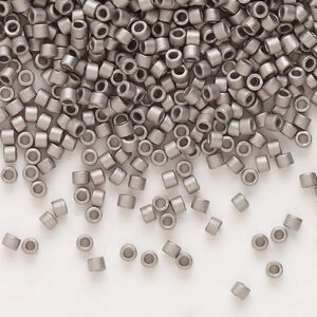 #11 Delica Seed Beads, Matte Metallic Silver, DB321-TB, Approx 1440 Beads, 1 two inch tube, 7.2 grams