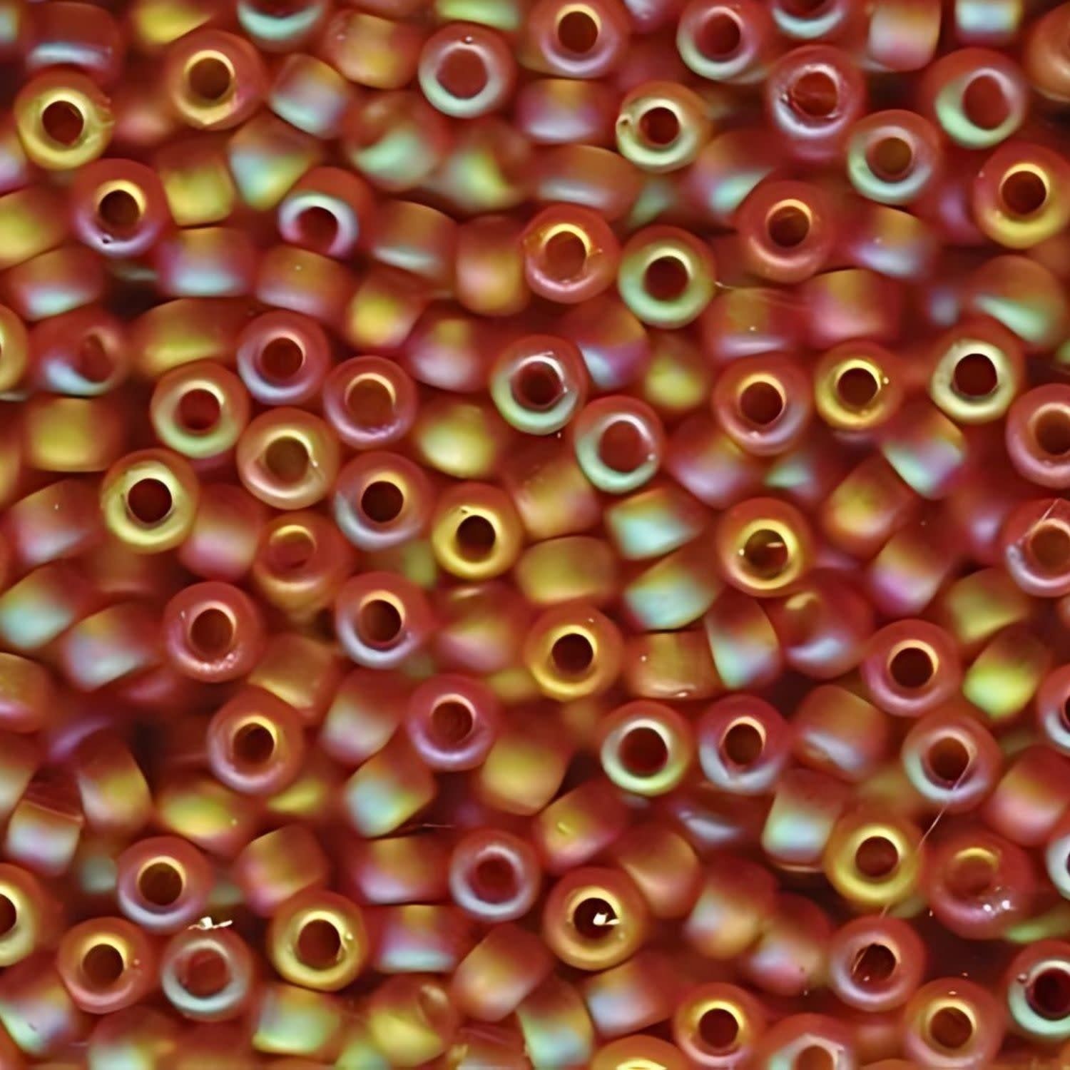#6 Miyuki Seed Beads - Matte Transparent Topaz Rainbow/AB, 6-9133FR-TB, Approx 240 Beads, 1 five inch tube, 20 grams