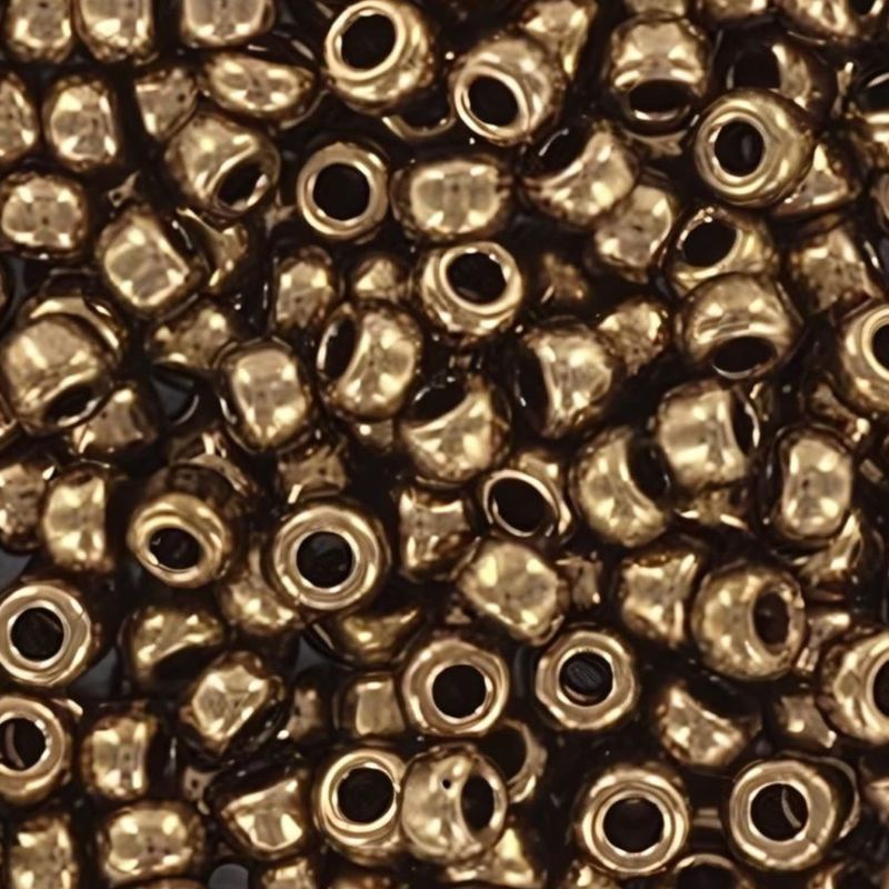#8 Miyuki Rocailles Seed Beads - Metallic Dark Bronze, Approx 440 Beads, 10 Grams/0.35oz