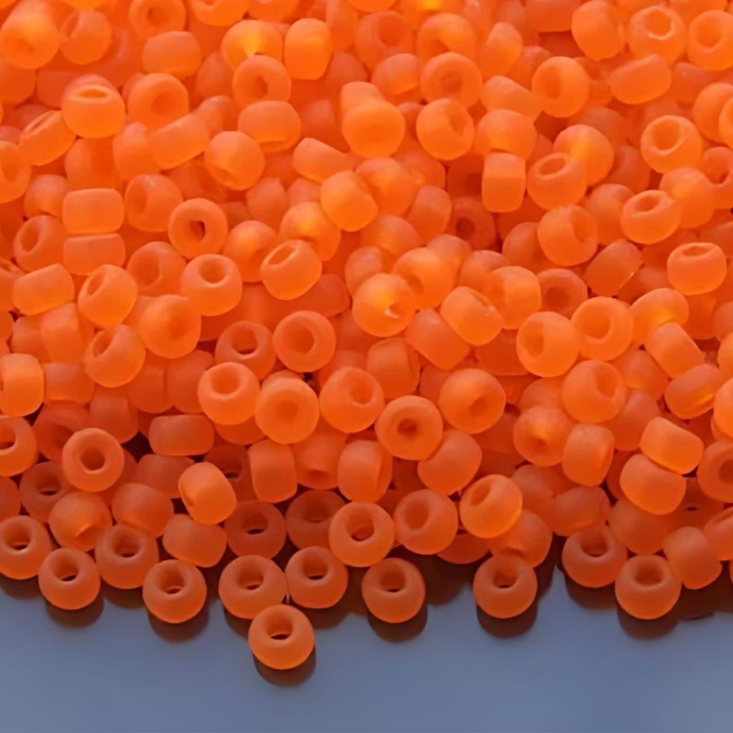 #11 Miyuki Seed Beads - Matte Transparent Orange, 11-9138F-TB, Approx 24 Grams, 1 five inch tube