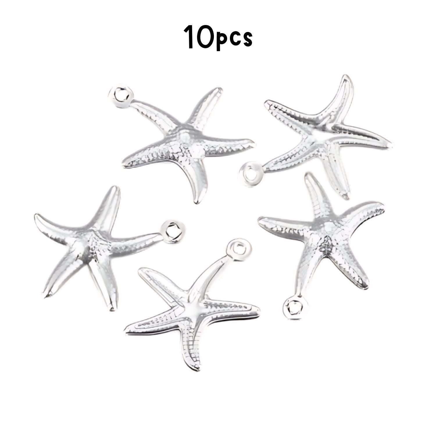 Stainless Steel Starfish, 10pcs, 17x15x2mm, Charms/Pendants, 13gms/0.46oz