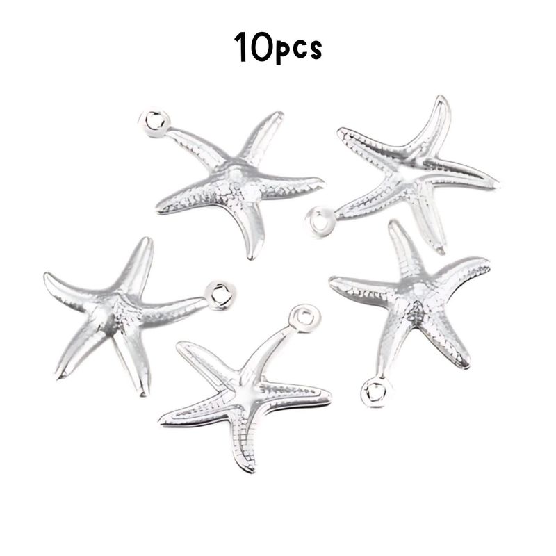 Stainless Steel Starfish, 10pcs, 17x15x2mm, Charms/Pendants, 13gms/0.46oz