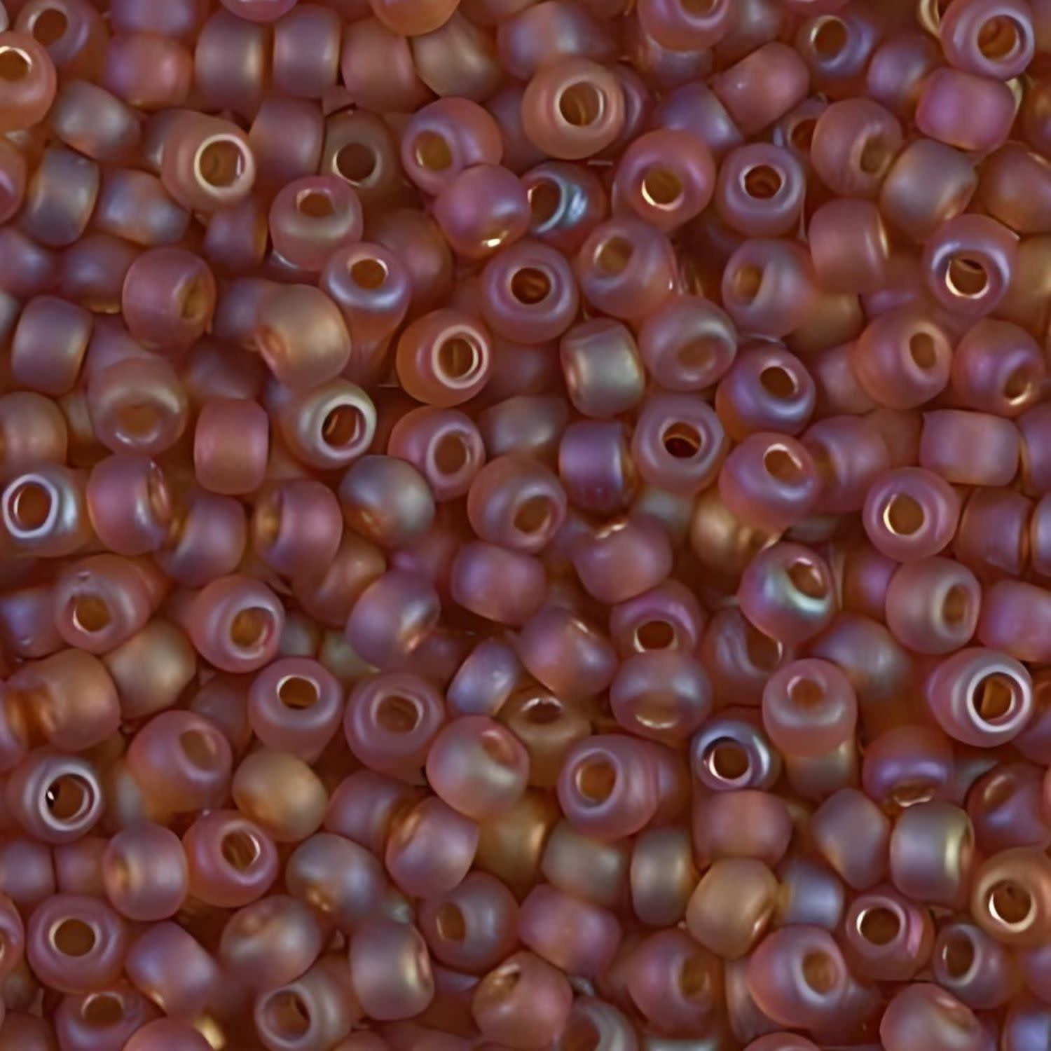 #8 Miyuki Seed Beads - Matte Transparent Topaz Rainbow/AB, 8-9133FR-TB, Approx 858 Beads/22 Grams, 1 five inch tube