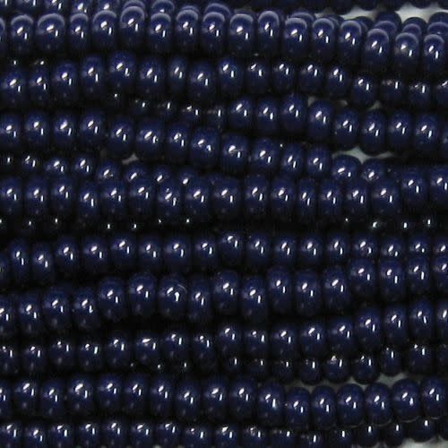 #6 Czech Seed Beads, Opaque Jet/Black, 6 Strands, Approx 1090 Beads, 4x3.5mm, 74gms/2.61oz