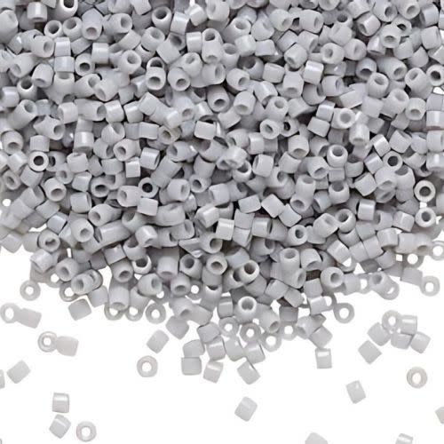 #11 Delica Seed Beads, Opaque Ghost Grey, DB1139-TB, Approx 1440 Beads, 1 two inch tube, 7.2 grams