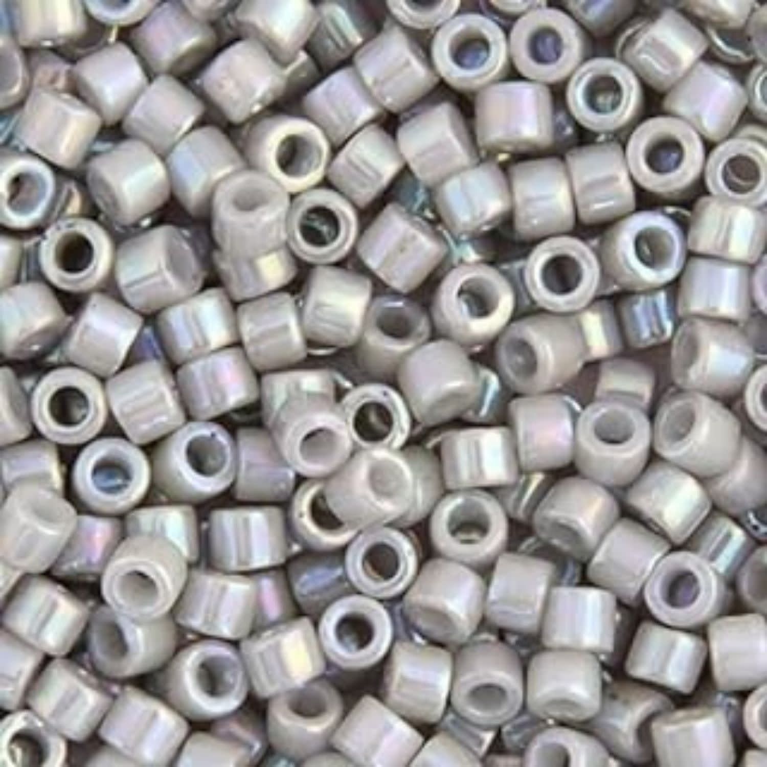 #11 Delica Seed Beads, Opaque Light Smoke Grey Ab/Rainbow, DB1508-TB, Approx 1440 Beads, 1 two inch tube, 7.2 grams