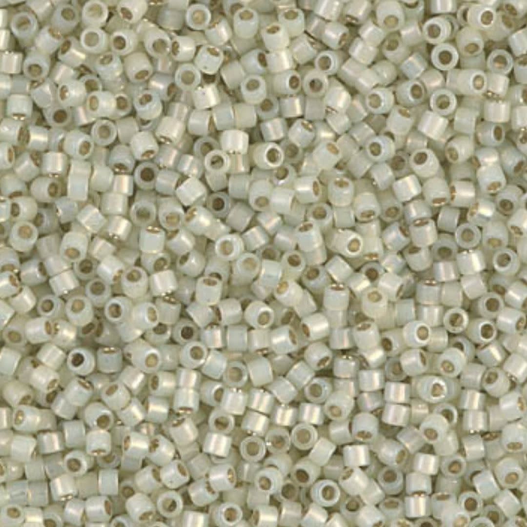 #11 Delica Seed Beads, Silver Lined Pale Lime Green Opal, DB1453-TB, Approx 1440 Beads, 1 two inch tube, 7.2 grams