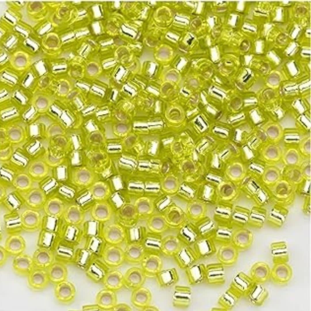 #11 Delica Seed Beads, Silver Lined Chartreuse Green, DB147-TB, Approx 1440 Beads, 1 two inch tube, 7.2 grams