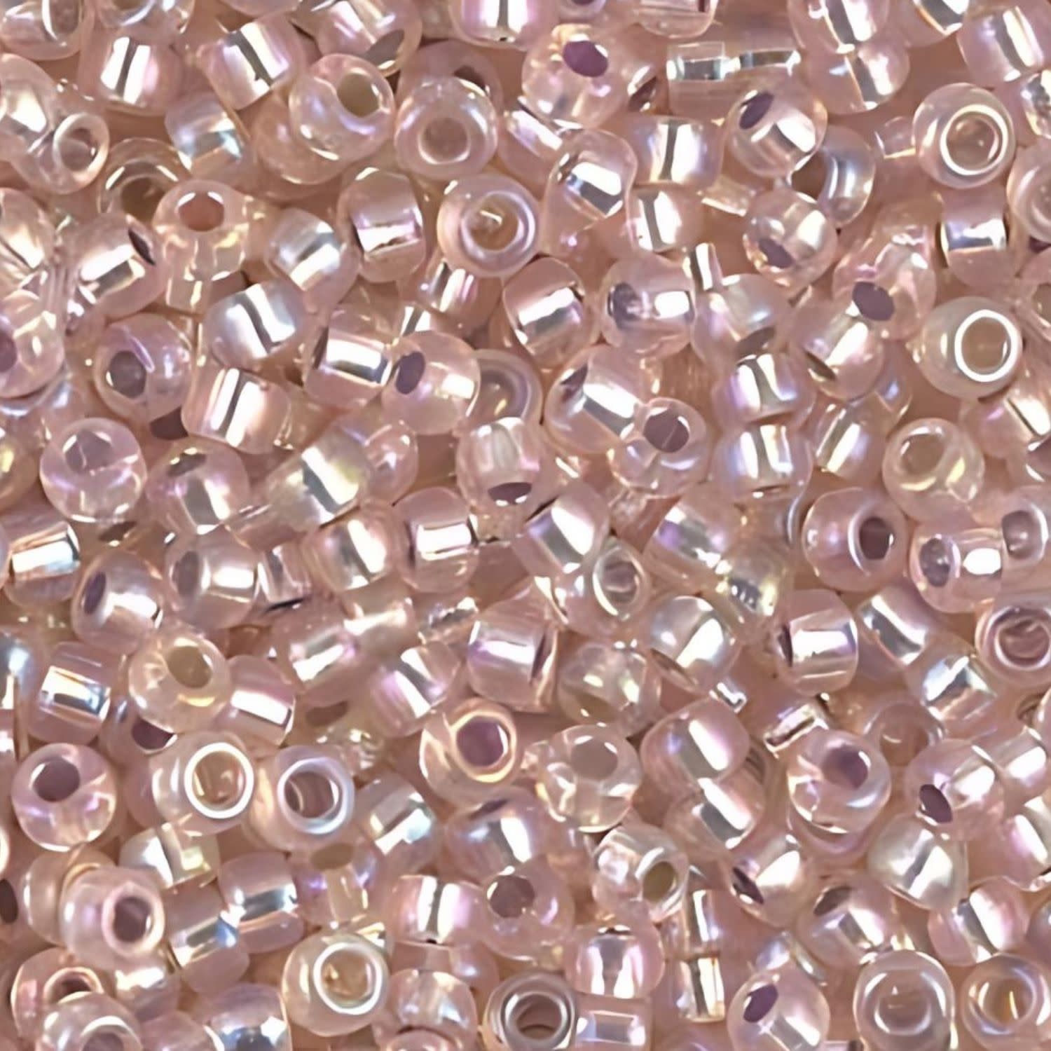 #6 Miyuki Seed Beads - Silver Lined Blush Rainbow/AB, 6-91023-TB, Approx 240 Beads, 1 five inch tube, 20 grams