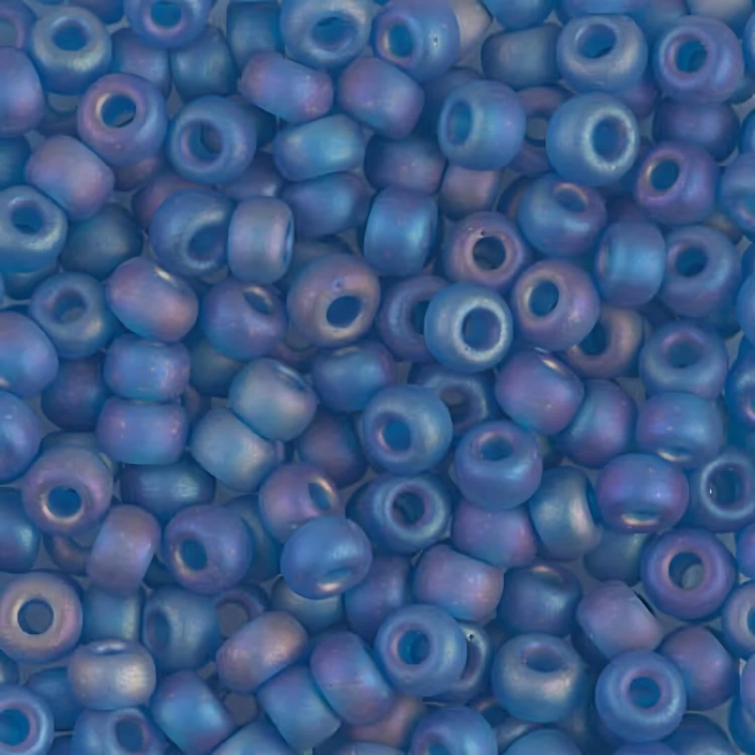 #6 Miyuki Seed Beads - Matte Transparent Capri Blue Rainbow/AB, 6-9149FR-TB, Approx 240 Beads, 1 five inch tube, 20 grams