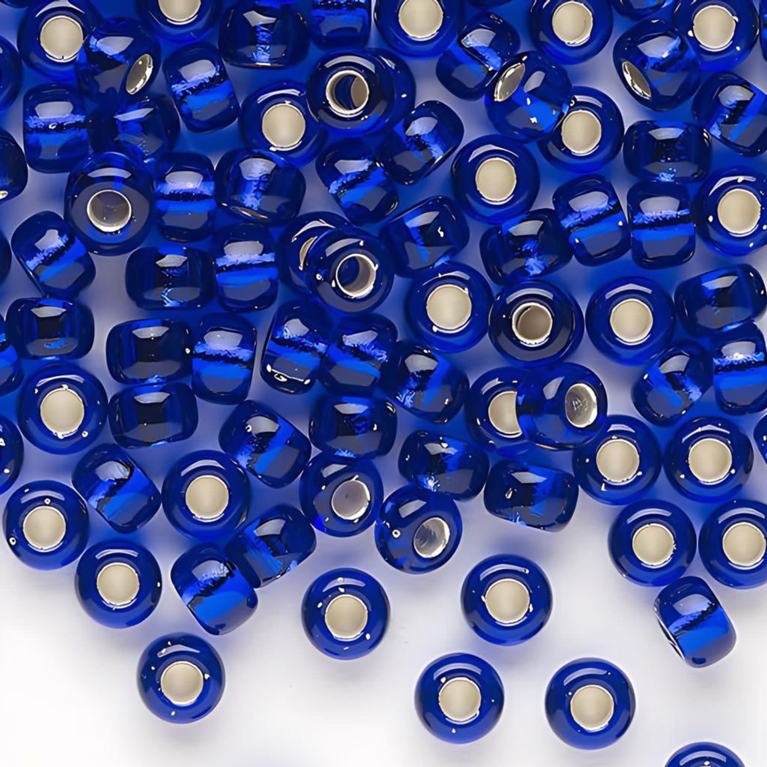#8 Miyuki Seed Beads - Silver Lined Cobalt, 8-920-TB, Approx 858 Beads/22 Grams, 1 five inch tube