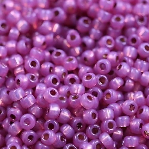 #8 Miyuki Seed Beads - Duracoat Silver Lined Dark Lilac, 8-94248-TB, Approx 858 Beads/22 Grams, 1 five inch tube