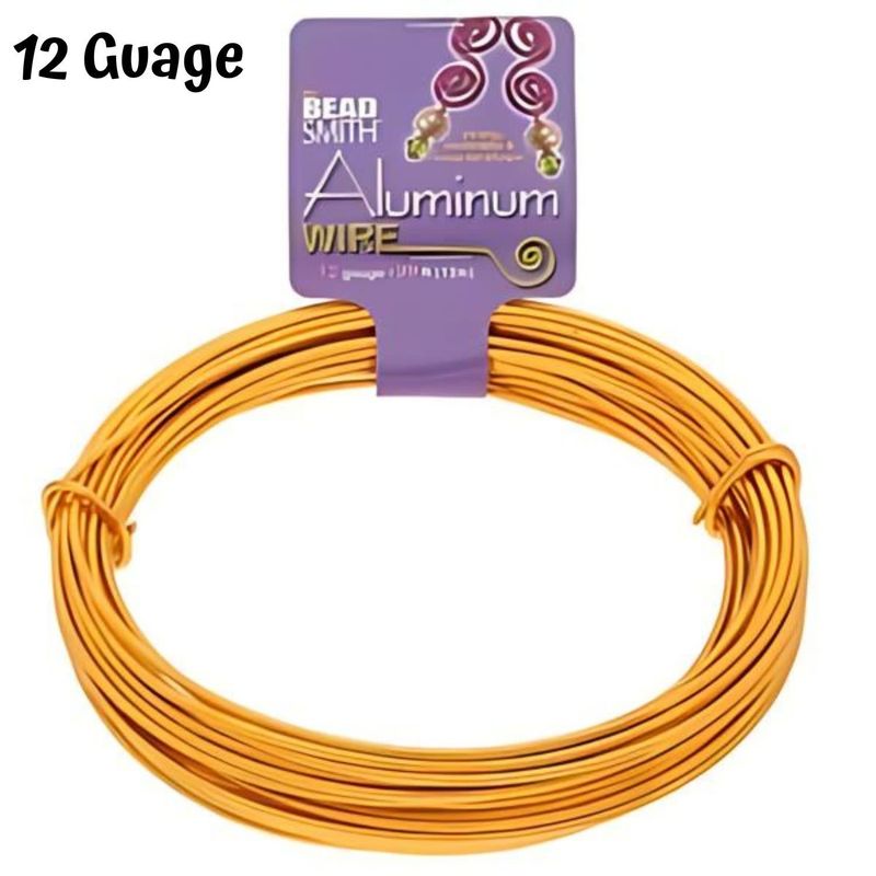 12 Gauge Aluminum Wire, Gold, 2.25mm, Dead Soft, 39ft/13yds