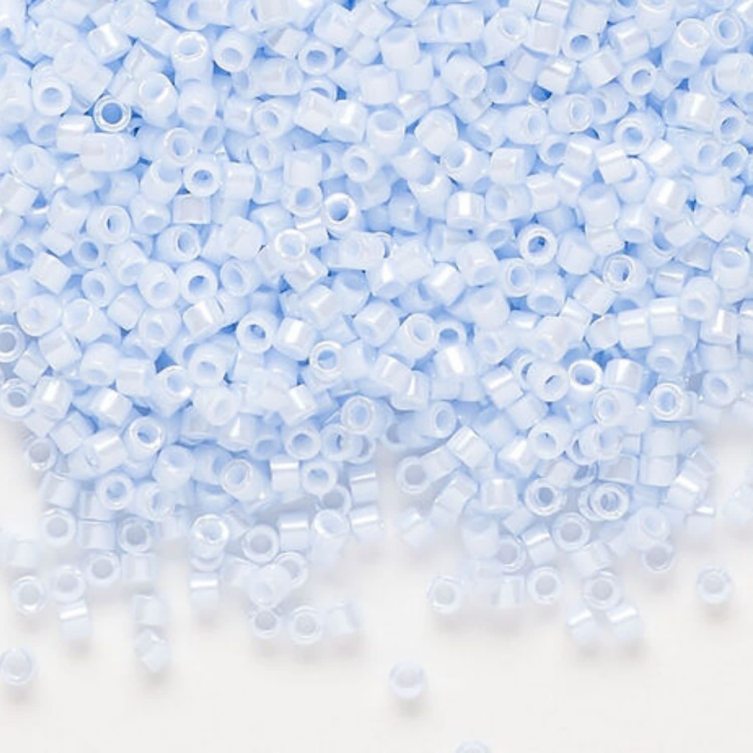#11 Delica Seed Beads, Opaque Luster Light Sky Blue Ceylon, DB1537-TB, Approx 1440 Beads, 1 two inch tube, 7.2 grams