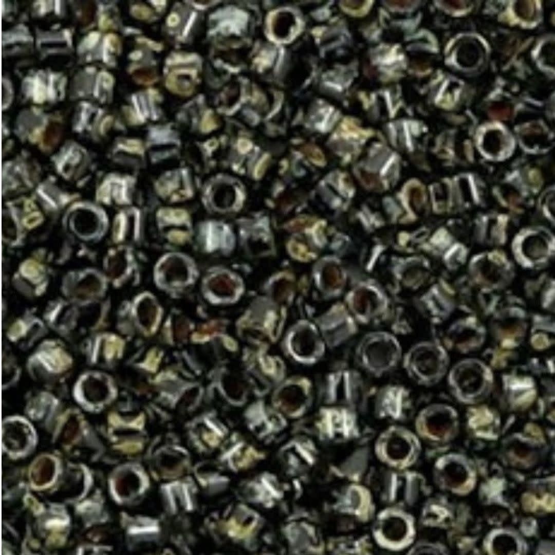 #11 Delica Seed Beads, Picasso Smokey Black Matte, DB2261-TB, Approx 1440 Beads, 1 two inch tube, 7.2 grams