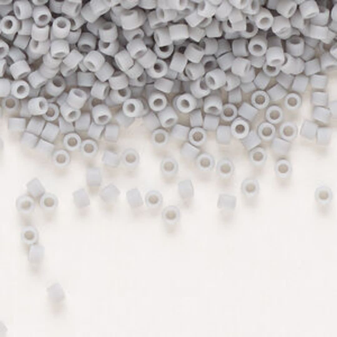 #11 Delica Seed Beads, Matte Opaque Ghost Grey, DB1589-TB, Approx 1440 Beads, 1 two inch tube, 7.2 grams