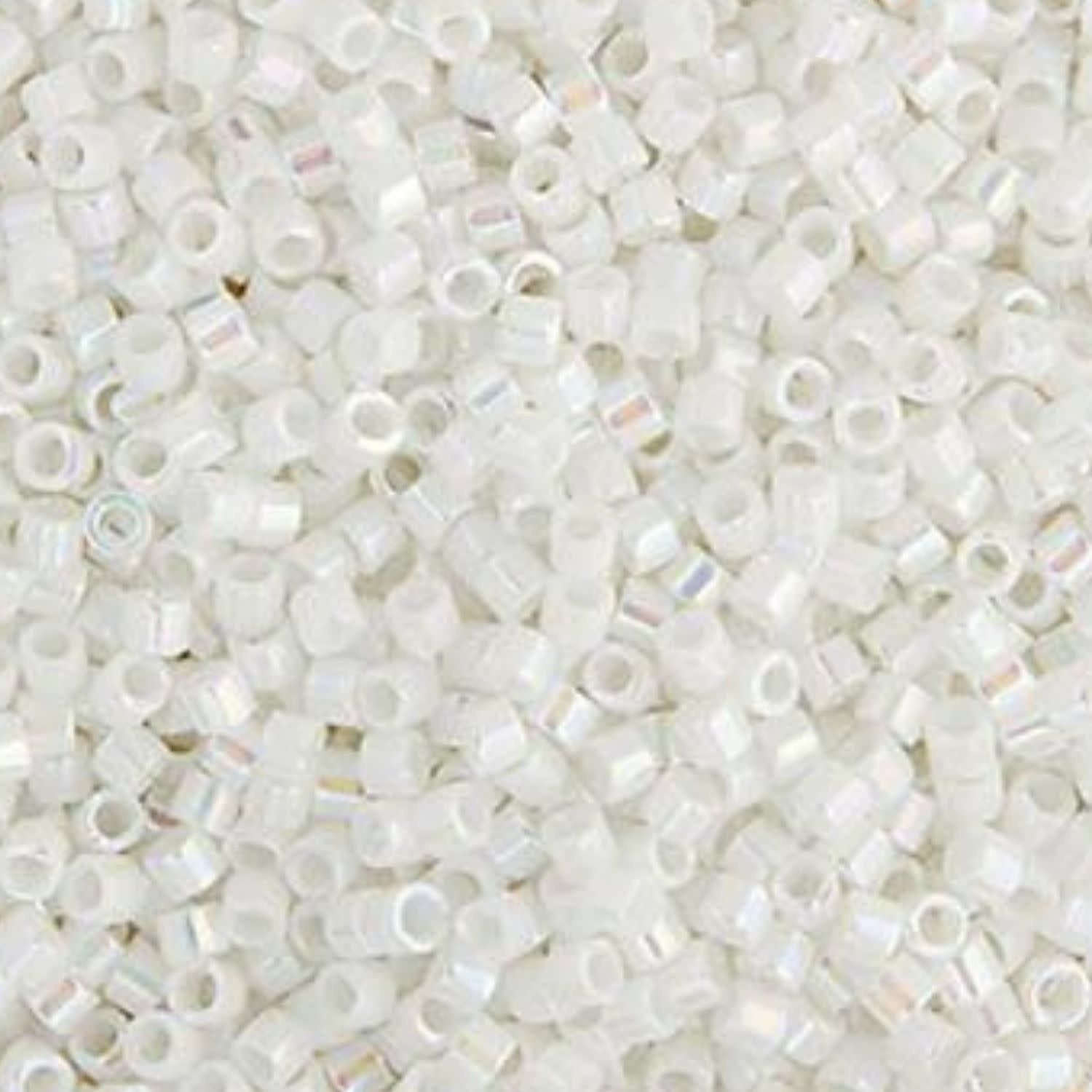 #11 Delica Seed Beads, Opaque Luster Pearl White, DB201-TB, Approx 1440 Beads, 1 two inch tube, 7.2 grams