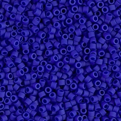 #11 Delica Seed Beads, Matte Opaque Cobalt Blue, DB756-TB, Approx 1440 Beads, 1 two inch tube, 7.2 grams
