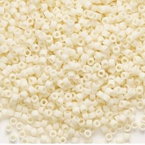 #11 Delica Seed Beads, Matte Opaque Cream, DB762-TB, Approx 1440 Beads, 1 two inch tube, 7.2 grams