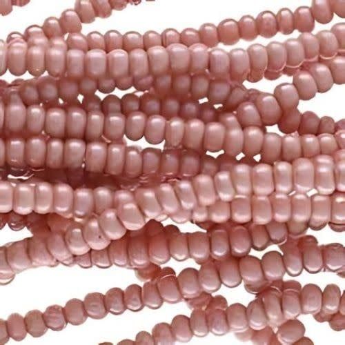 #6 Czech Seed Beads, Pink Opaque Luster, 6 Strands, Approx 1090 Beads, 4x3.5mm, 74gms/2.61oz
