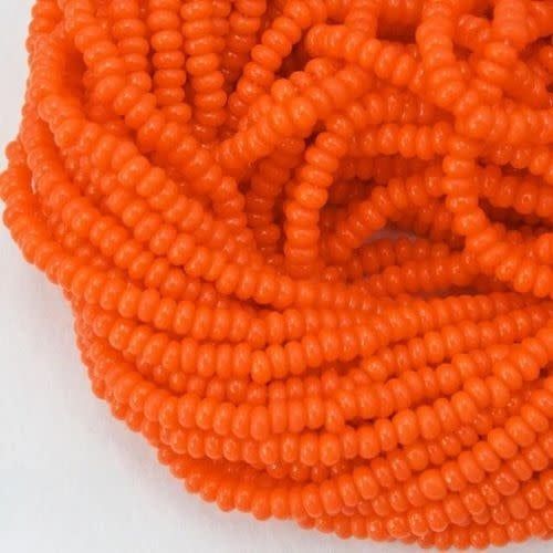 #8 Czech Seed Beads, Opaque Light Orange, 6 Strands, Approx 1330 beads, 3x2.5mm, 37gms/1.31oz
