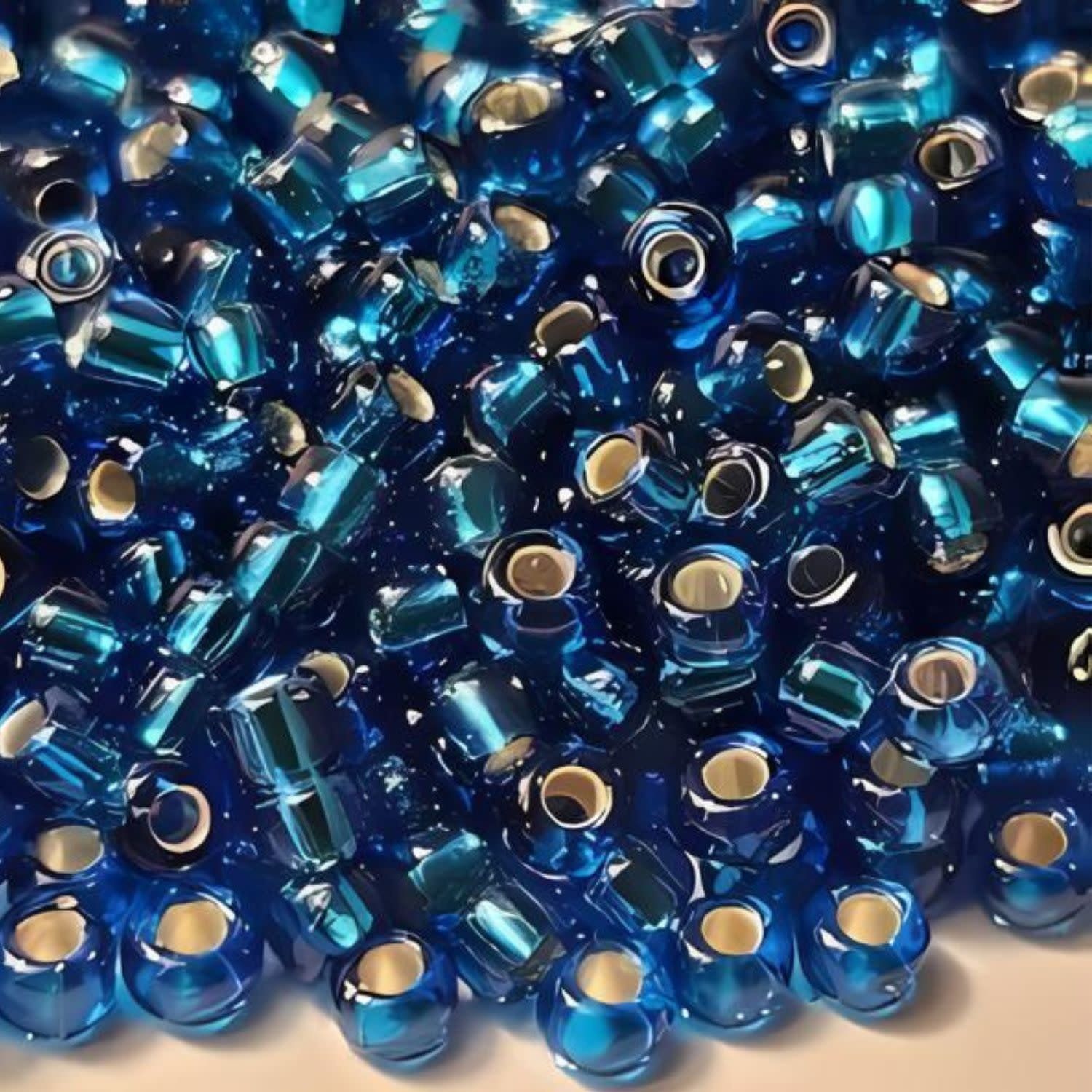 #6 Miyuki Seed Beads - Silver Lined Capri Blue, 6-9149S-TB, Approx 240 Beads, 1 five inch tube, 20 grams