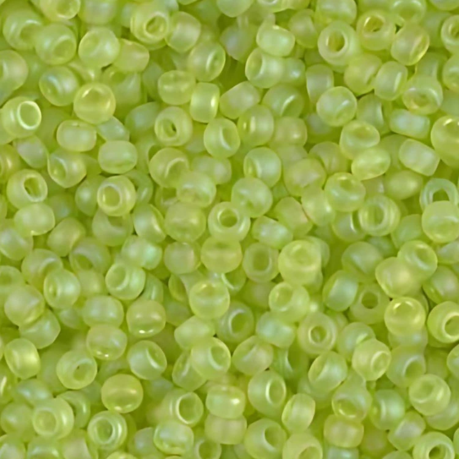 #11 Miyuki Seed Beads - Matte Transparent Chartreuse Ab, 11-9143Fr-TB, Approx 24 Grams, 1 five inch tube