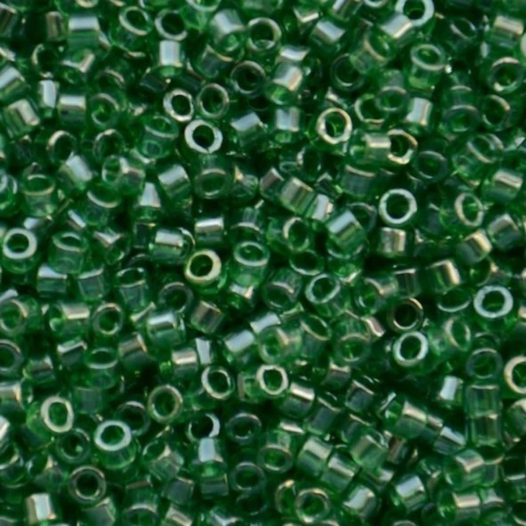 #11 Delica Seed Beads, Transparent Luster Green, DB1889-TB, Approx 1440 Beads, 1 two inch tube, 7.2 grams