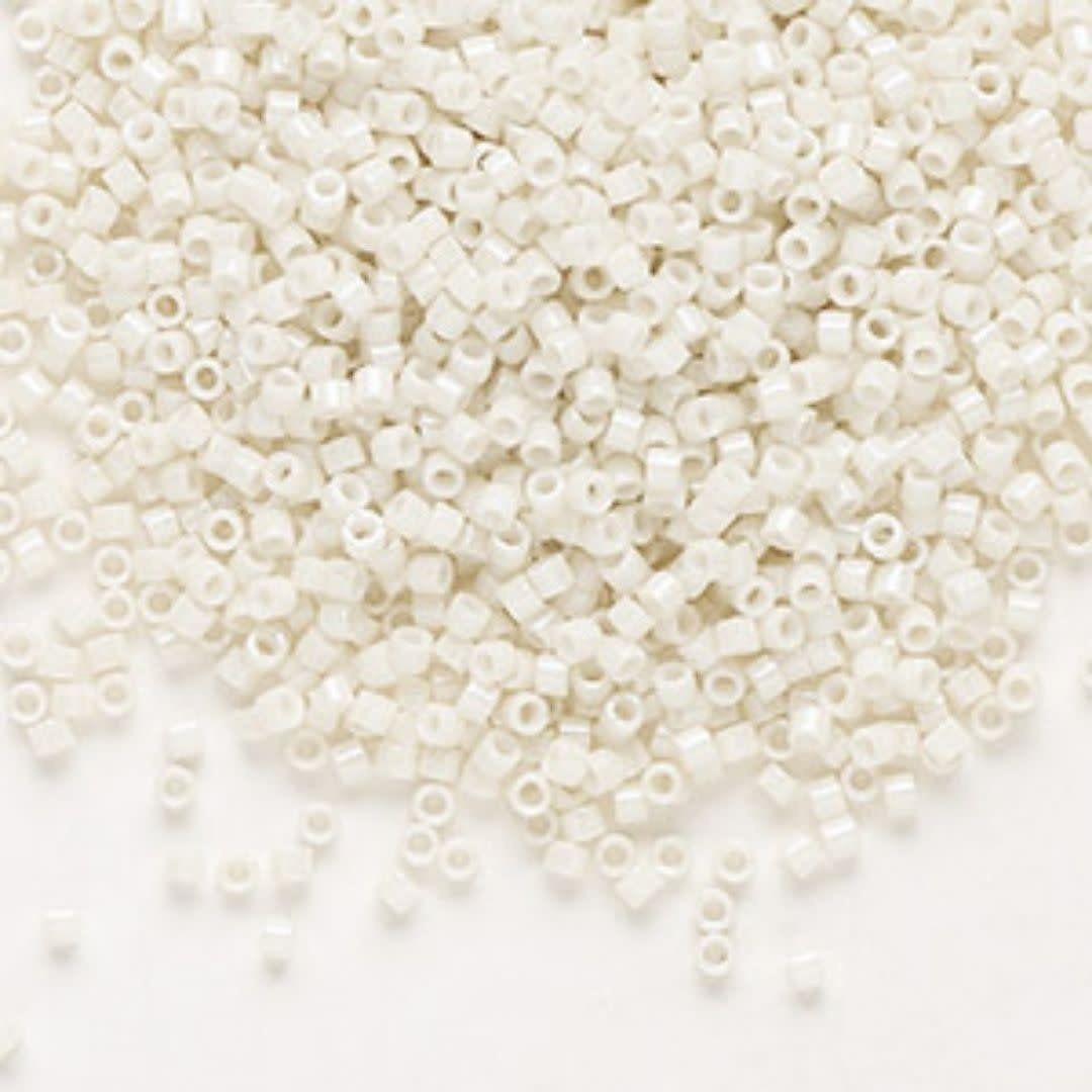 #11 Delica Seed Beads, Opaque Luster Alabaster White, DB211-TB, Approx 1440 Beads, 1 two inch tube, 7.2 grams