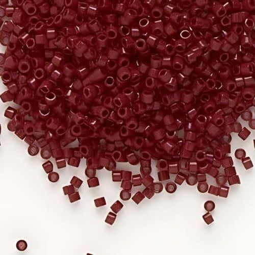 #11 Delica Seed Beads, Opaque Current Maroon Brown, DB1134-TB, Approx 1440 Beads, 1 two inch tube, 7.2 grams