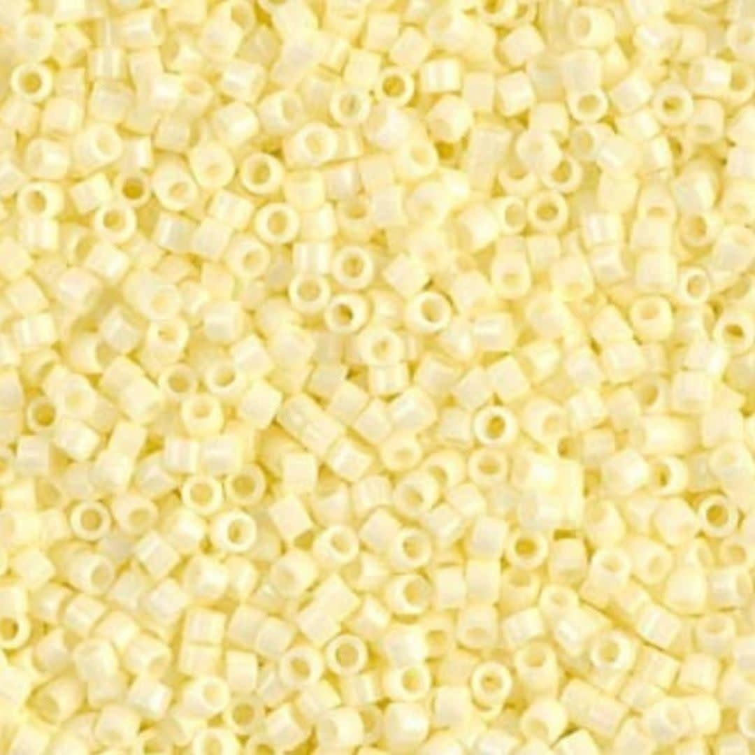 #11 Delica Seed Beads, Matte Opaque Pale Yellow Ab/Rainbow, DB1521-TB, Approx 1440 Beads, 1 two inch tube, 7.2 grams