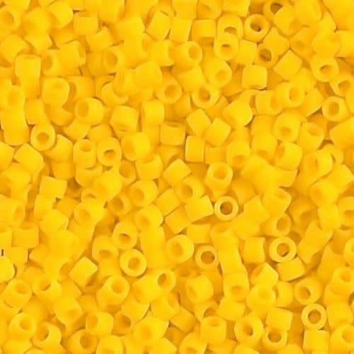 #11 Delica Seed Beads, Matte Opaque Yellow, DB751-TB, Approx 1440 Beads, 1 two inch tube, 7.2 grams