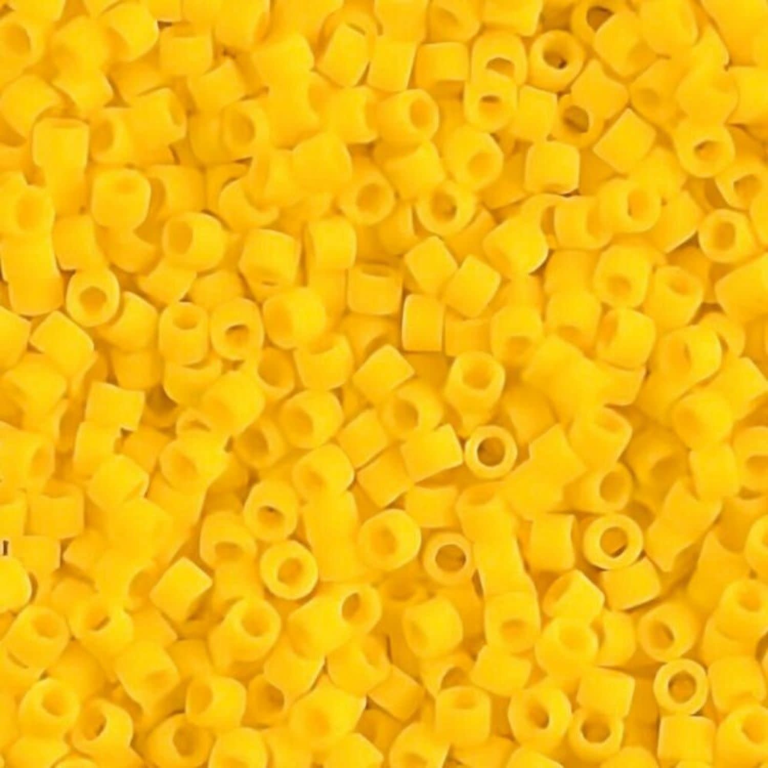#11 Delica Seed Beads, Matte Opaque Yellow, DB751-TB, Approx 1440 Beads, 1 two inch tube, 7.2 grams