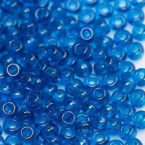 #8 Miyuki Rocailles Seed Beads - Transparent Capri Blue, Approx 440 Beads, 10 Grams/0.35oz