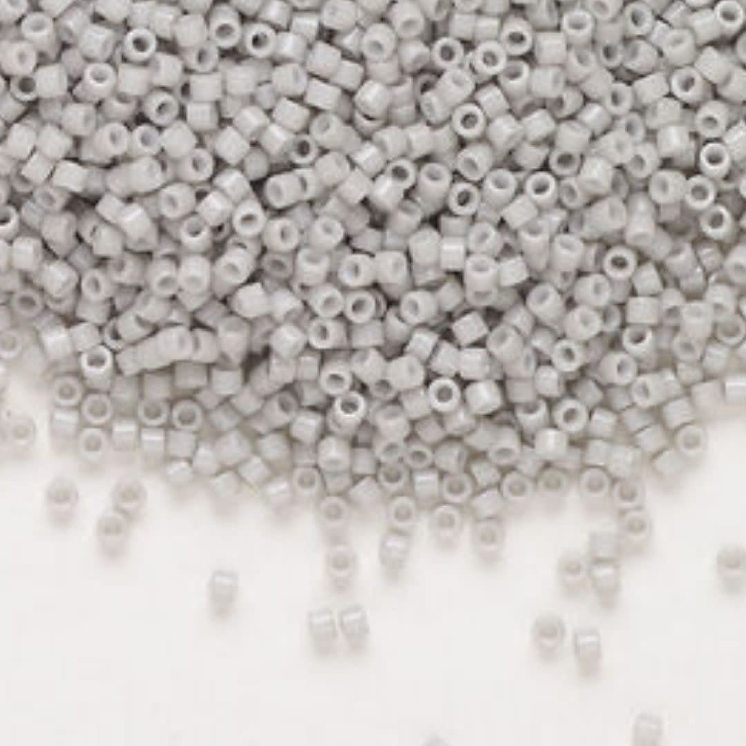 #11 Delica Seed Beads, Duracoat Opaque Soft Grey, DB2366-TB, Approx 1440 Beads, 1 two inch tube, 7.2 grams