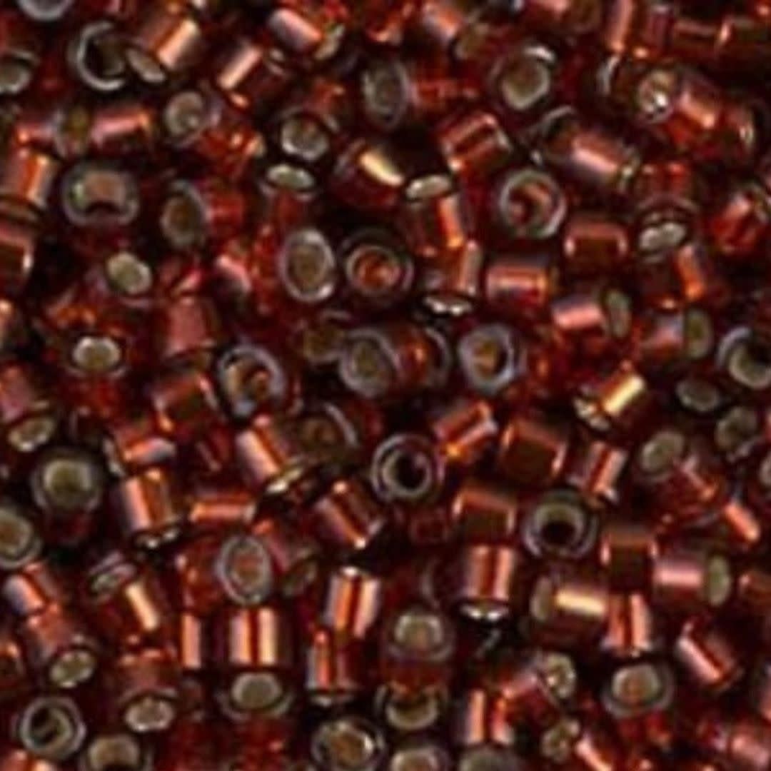 #11 Delica Seed Beads, Silver Lined Glazed Dark Cranberry, DB1685-TB, Approx 1440 Beads, 1 two inch tube, 7.2 grams