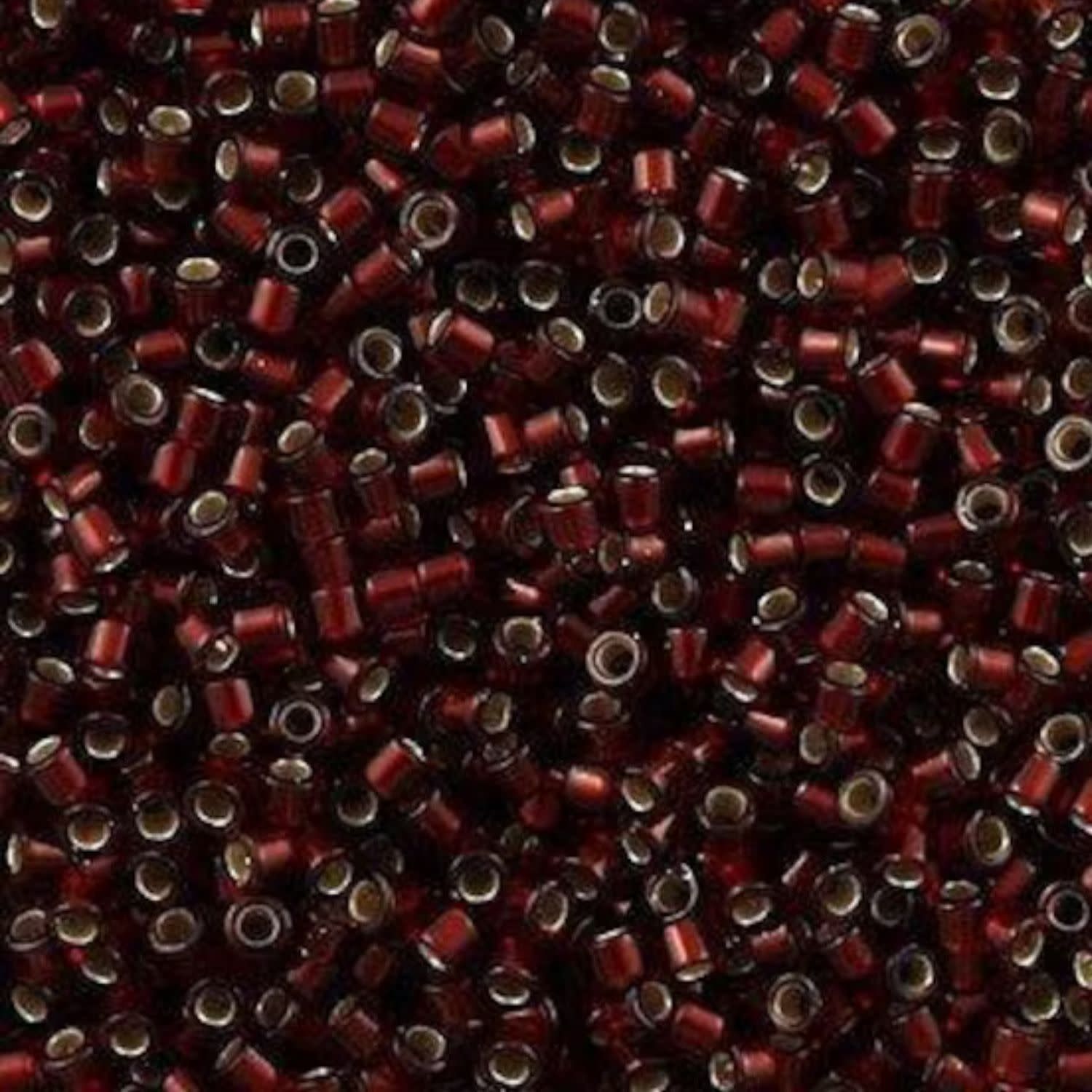#11 Delica Seed Beads, Silver Lined Glazed Dark Cranberry, DB1685-TB, Approx 1440 Beads, 1 two inch tube, 7.2 grams