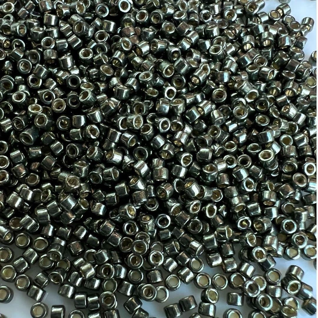 #11 Delica Seed Beads, Duracoat Galvanized Dark Steel Green, DB2512-TB, Approx 1440 Beads, 1 two inch tube, 7.2 grams