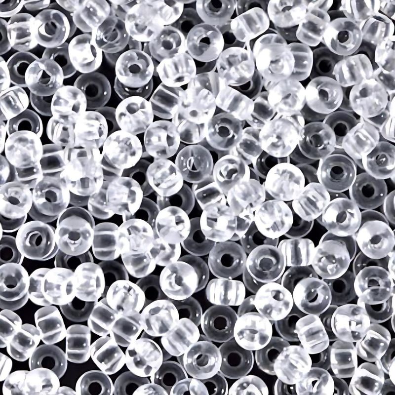 #8 Miyuki Seed Beads - Crystal Clear, 8-9131-TB, Approx 858 Beads/22 Grams, 1 five inch tube