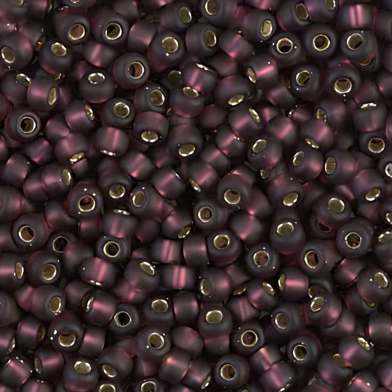 #8 Miyuki Seed Beads - Matte Silver Lined Dark Smoky Amethyst, 8-913F-TB, Approx 858 Beads/22 Grams, 1 five inch tube