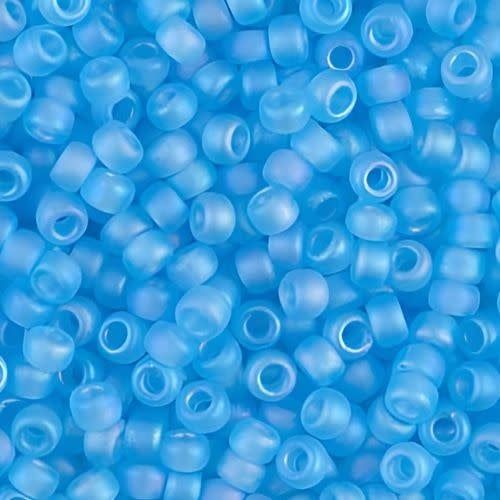 #8 Miyuki Seed Beads - Matte Transparent Aqua Blue, 8-9148FR-TB, Approx 858 Beads/22 Grams, 1 five inch tube