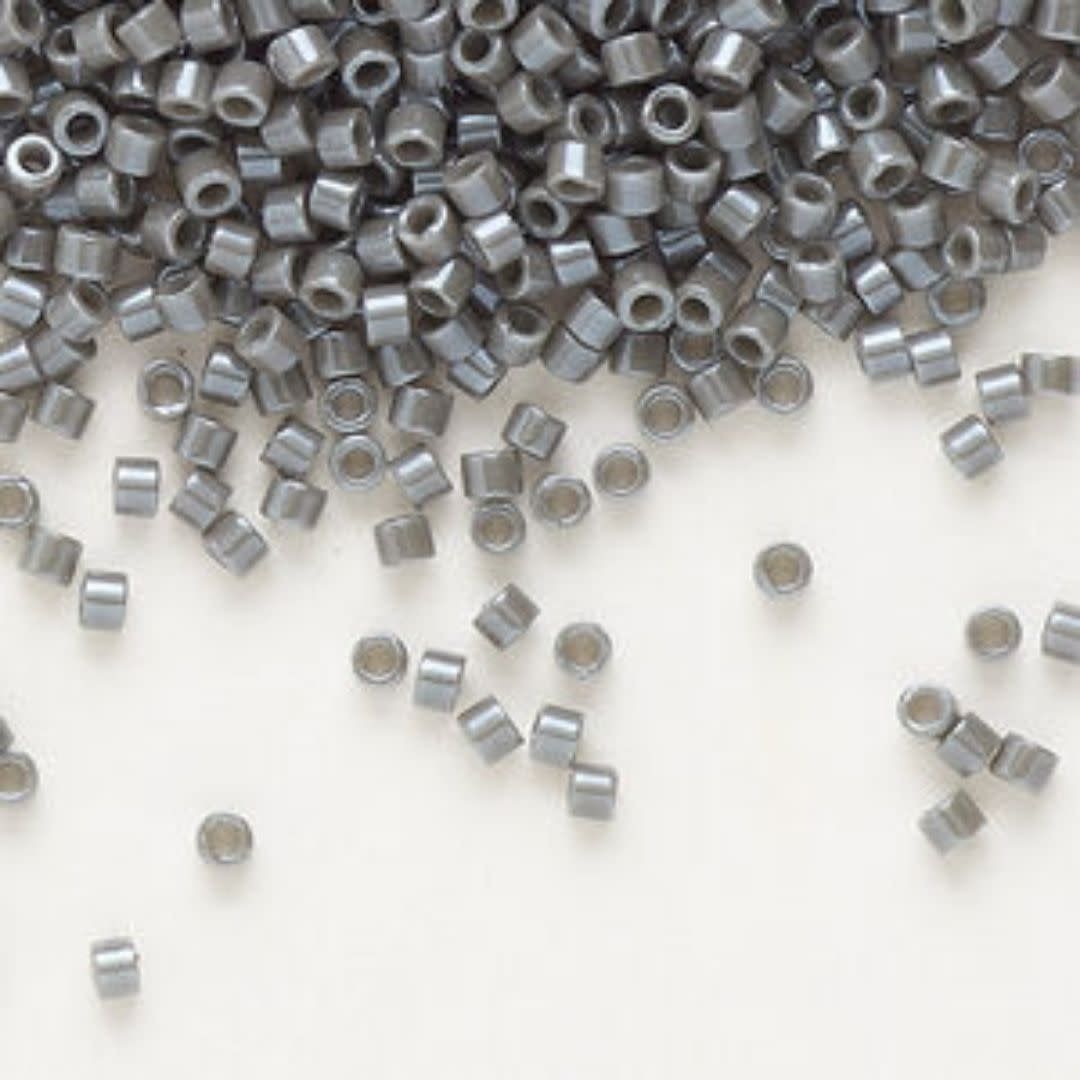 #11 Delica Seed Beads, Opaque Luster Smoke Grey, DB268-TB, Approx 1440 Beads, 1 two inch tube, 7.2 grams
