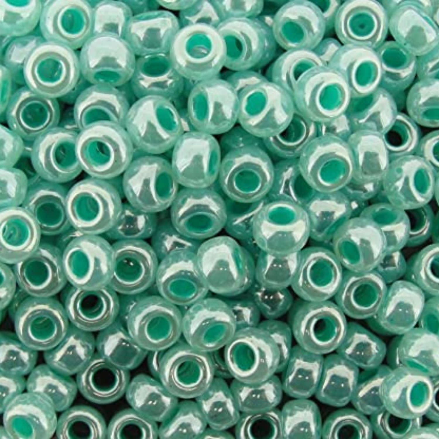 #8 Miyuki Seed Beads - Aqua Green Ceylon, 8-9536-TB, Approx 858 Beads/22 Grams, 1 five inch tube