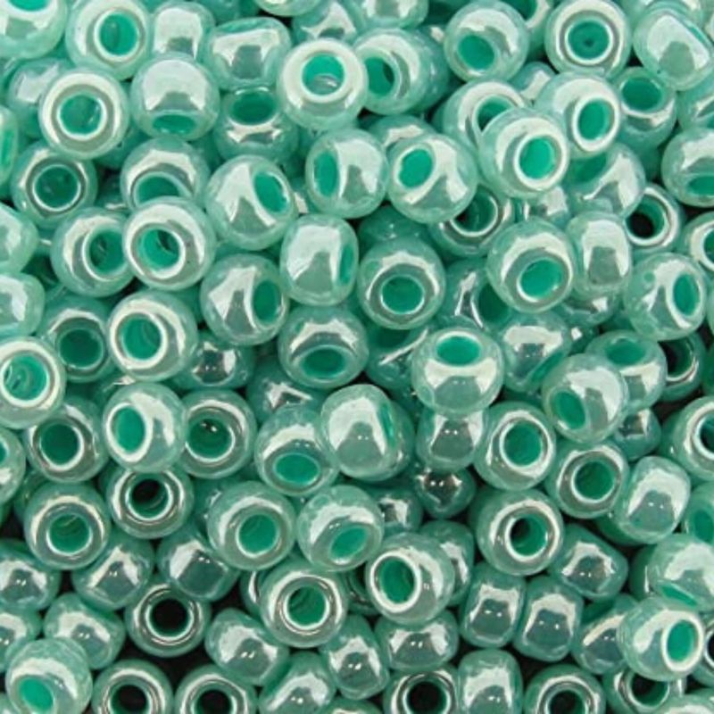 #8 Miyuki Seed Beads - Aqua Green Ceylon, 8-9536-TB, Approx 858 Beads/22 Grams, 1 five inch tube