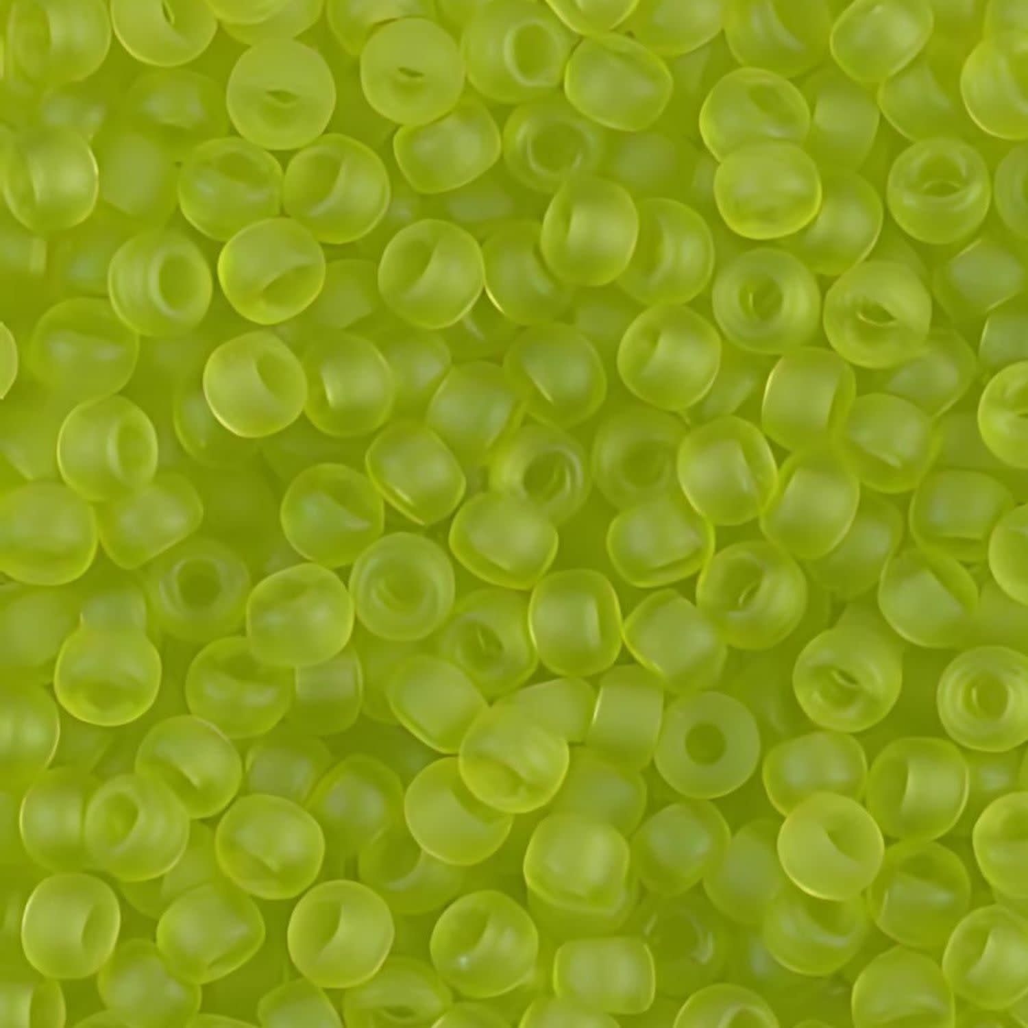 #6 Miyuki Seed Beads - Matte Transparent Chartreuse, 6-9143F-TB, Approx 240 Beads, 1 five inch tube, 20 grams