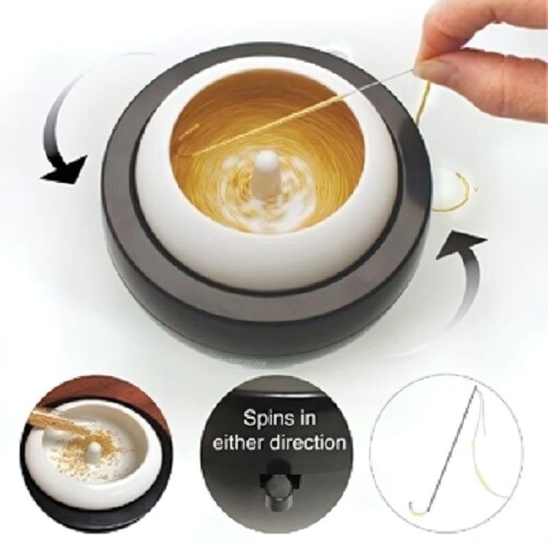 Bead Spinner, W/2 Needles &amp; 3 Cups &amp; 3 Lids, Uses 2 AA Batteries, 283gms/10oz