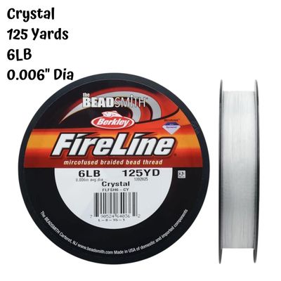 6Lb Fireline, Crystal, 125 Yards, 0.006&quot;/0.15mm, 56gms/2oz