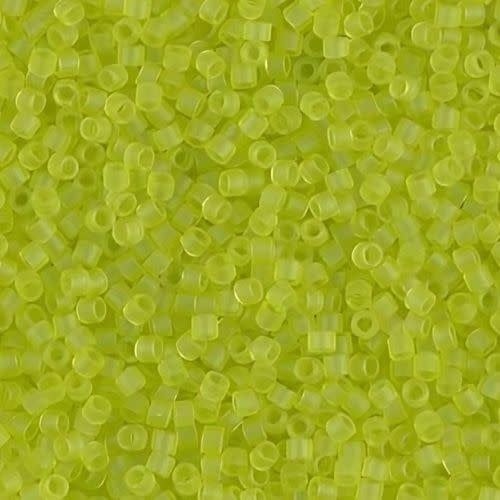 #11 Delica Seed Beads, Matte Transparent Chartreuse Green, DB766-TB, Approx 1440 Beads, 1 two inch tube, 7.2 grams