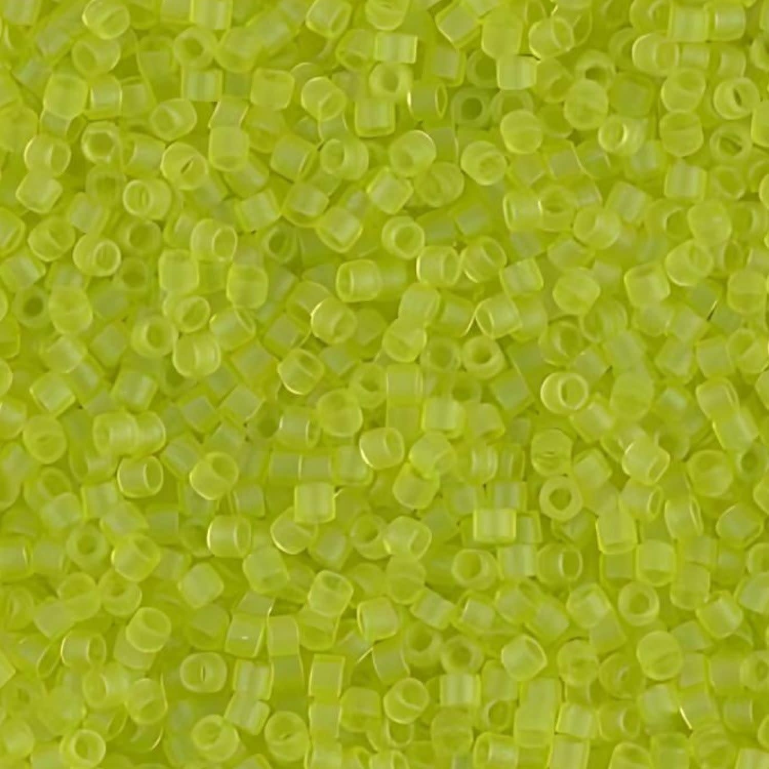 #11 Delica Seed Beads, Matte Transparent Chartreuse Green, DB766-TB, Approx 1440 Beads, 1 two inch tube, 7.2 grams